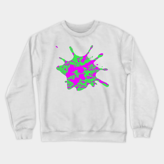 Neon Green and Pink Paint Splatter Crewneck Sweatshirt by CraftyCatz